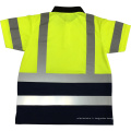 Respirant fluorescent jaune orange manches longues OEM personnalisé logo impression sécurité T-shirts avec 3M ruban réfléchissant